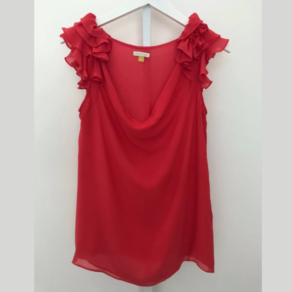 LEIFSDOTTIR CORAL SILK TOP SIZE 6 NWOTS!